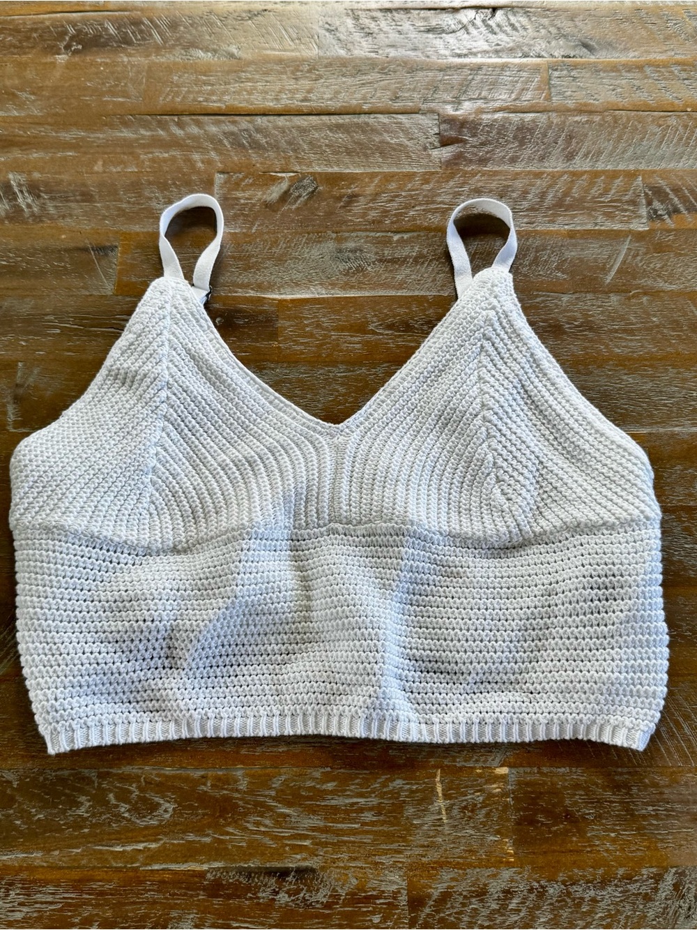 Hollister White Knit Crop Bralette
